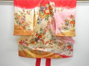 金彩牡丹に蝶模様子供着物・子供帯セット